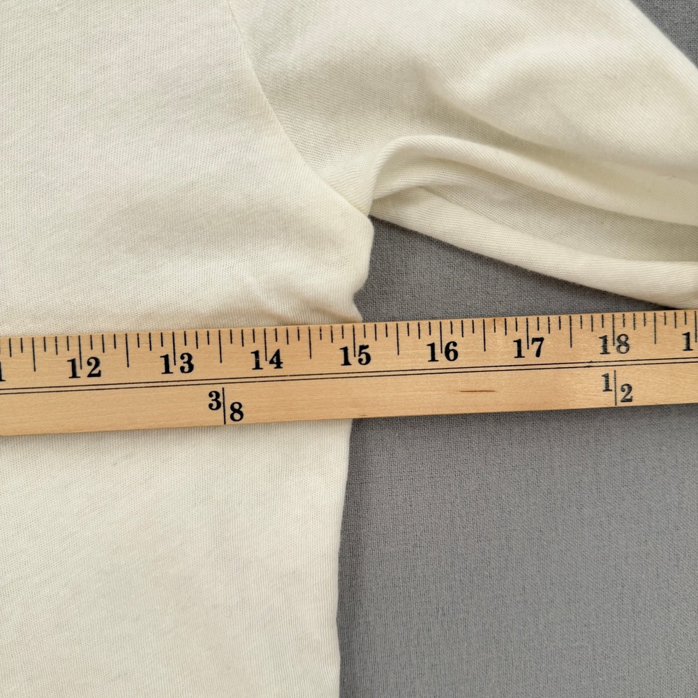 ENZA COSTA Cashmere Easy Cuffed U Neck Top Womens Small Cream Long Sleeve NEW - Picture 7 of 16